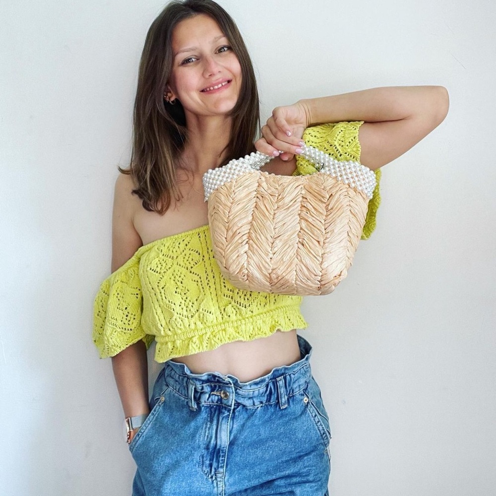 Zara Yellow Pointelle Knit Top - Picture 6 of 16